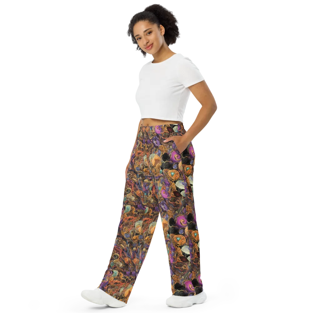 Baroque Nebula on Wide-Leg Pants — Left Front