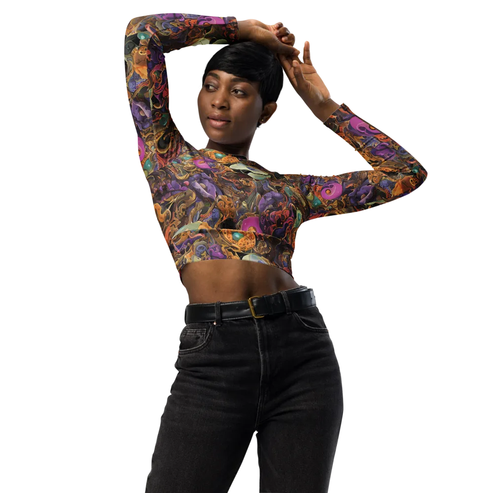 Baroque Nebula on Long Sleeve Crop Top — Front