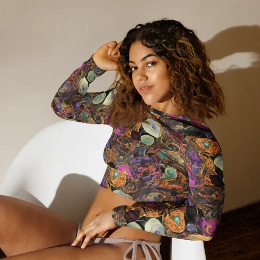 Baroque Nebula on a Long Sleeve Crop Top