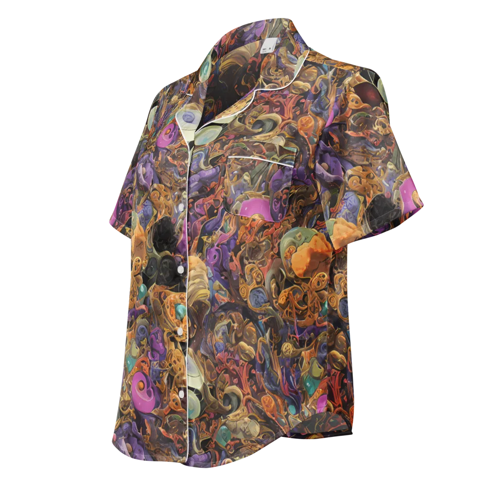 Baroque Nebula on Women's Short Sleeve Pajama Top — Left Front