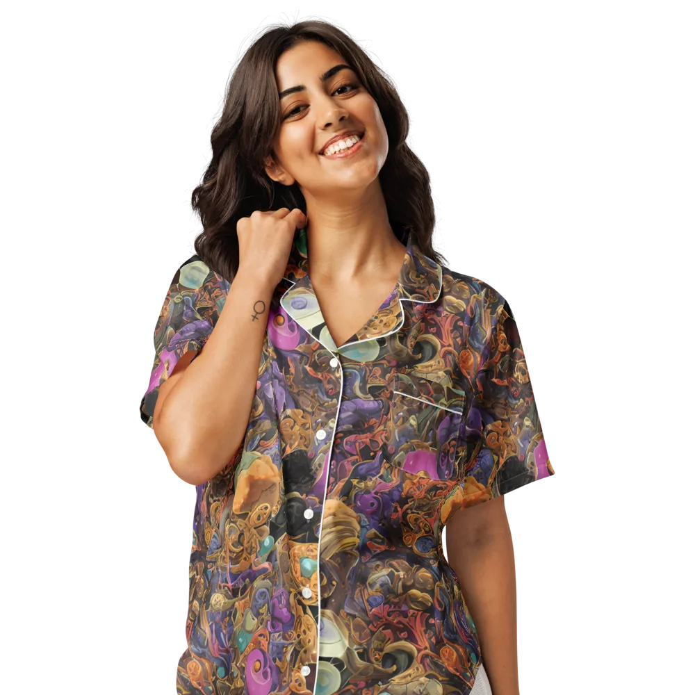 Baroque Nebula on Women's Short Sleeve Pajama Top — Front