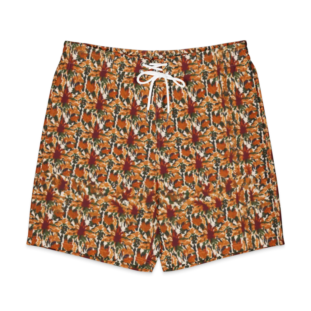 Rust Bloom on Men's Board Shorts — Front