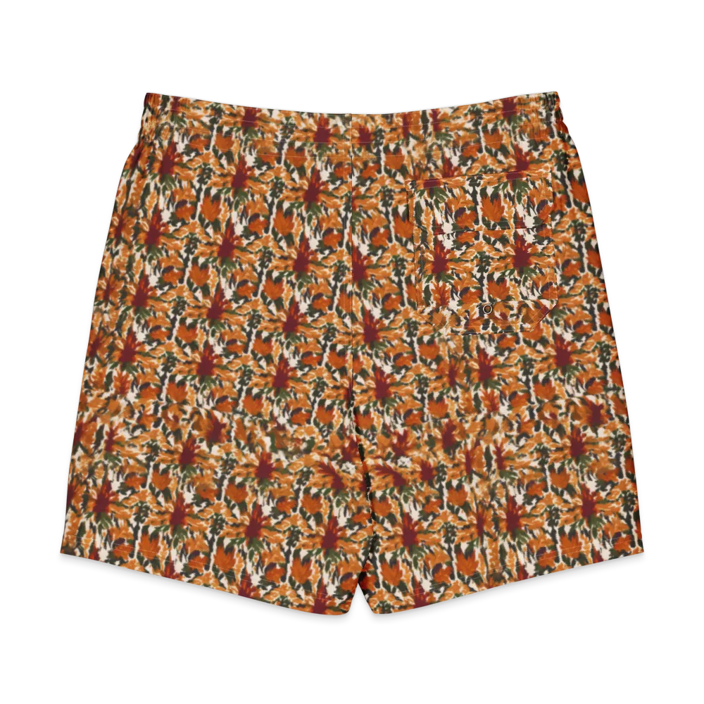 Rust Bloom on Men's Board Shorts — Back