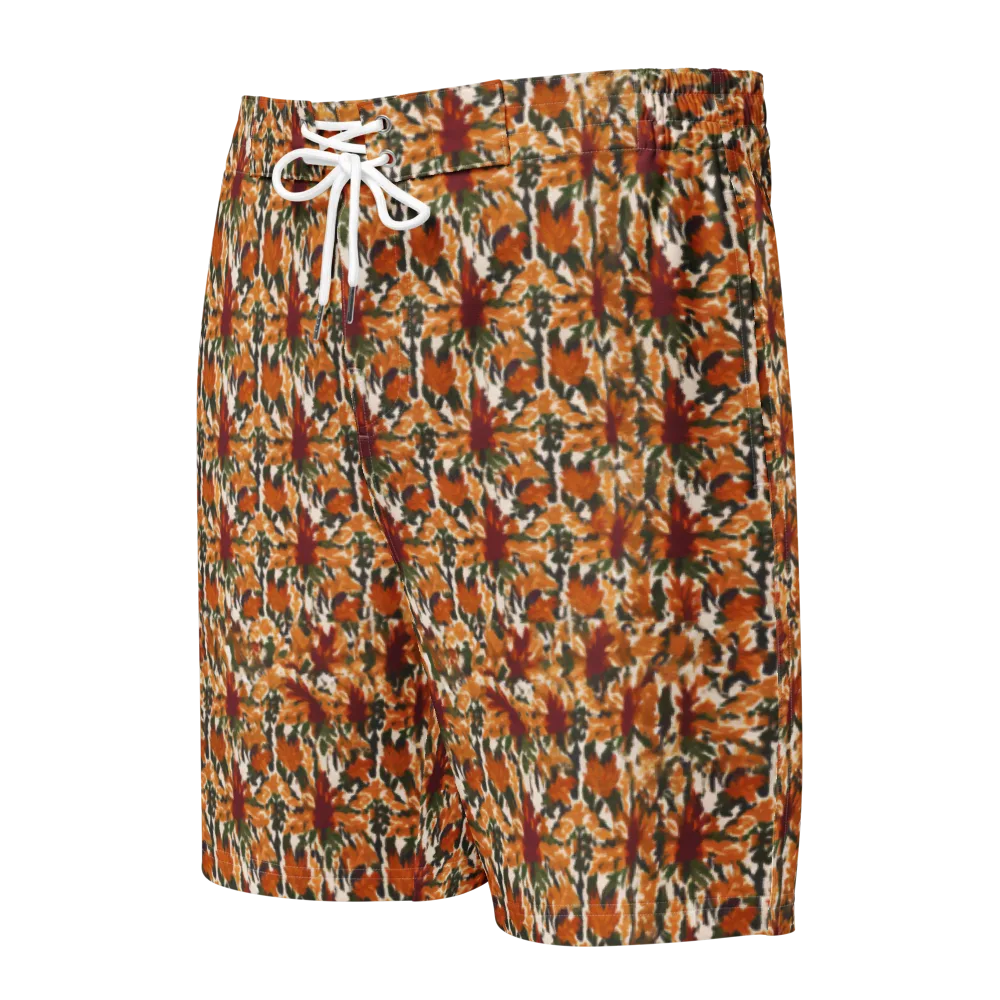 Rust Bloom on Men's Board Shorts — Front