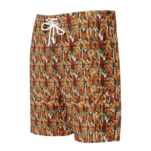 Rust Bloom on a Men's Board Shorts