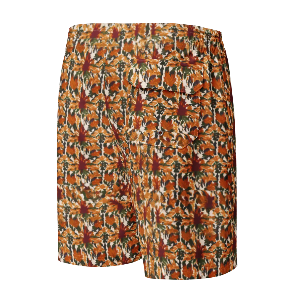 Rust Bloom on Men's Board Shorts — Back