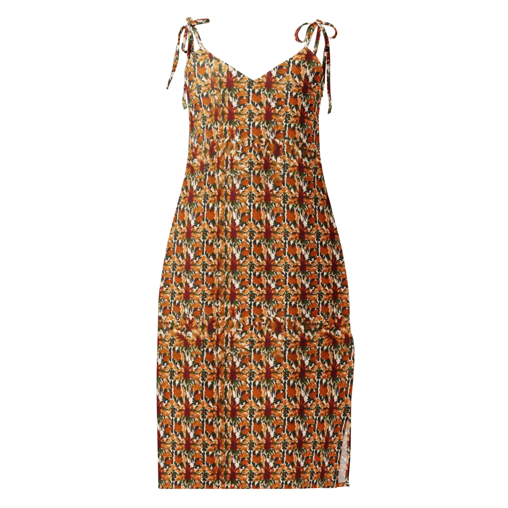 Rust Bloom on Slip Dress — Front