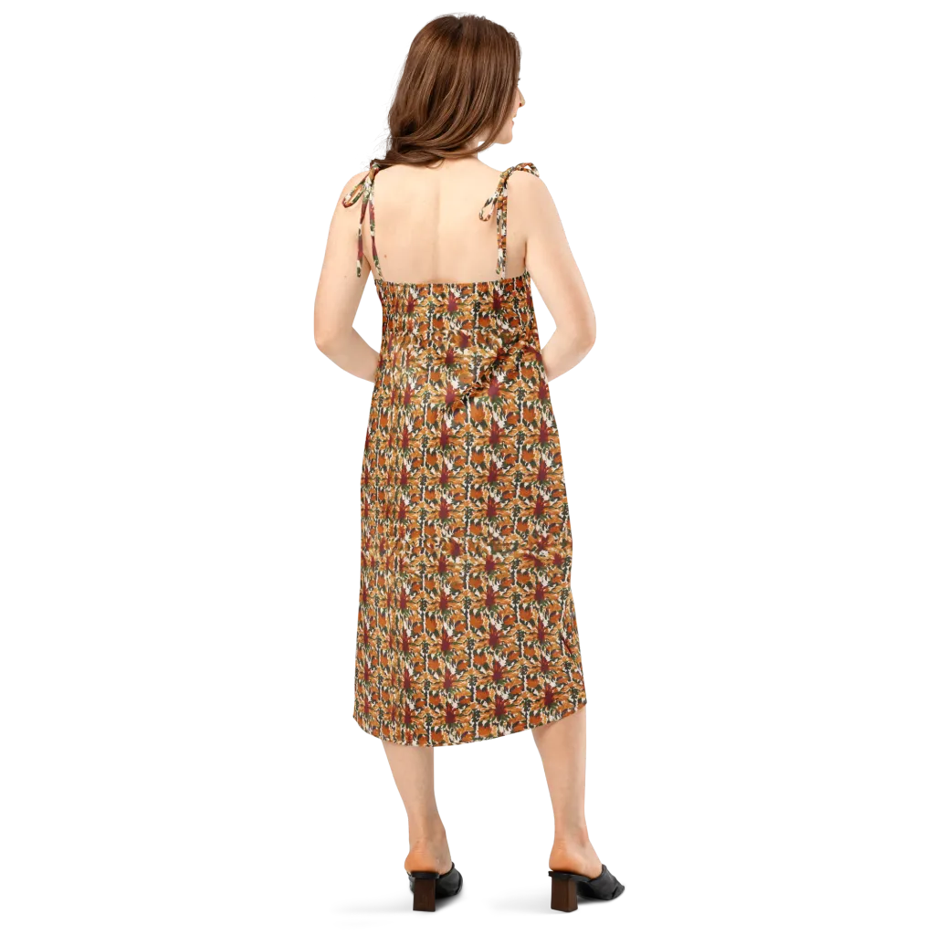 Rust Bloom on Slip Dress — Back