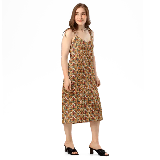 Rust Bloom on a Slip Dress