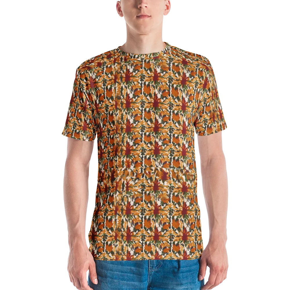 Rust Bloom on Men's Crew Neck T-Shirt — Front