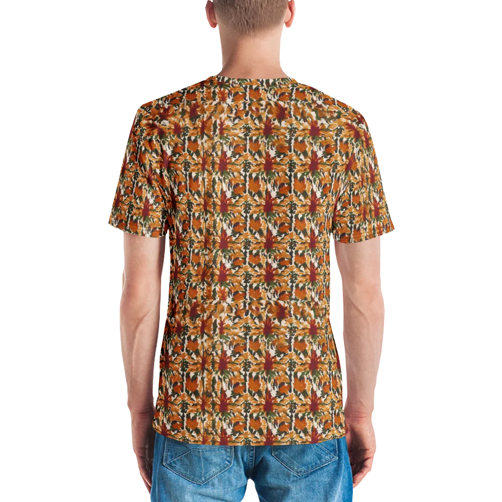 Rust Bloom on Men's Crew Neck T-Shirt — Back