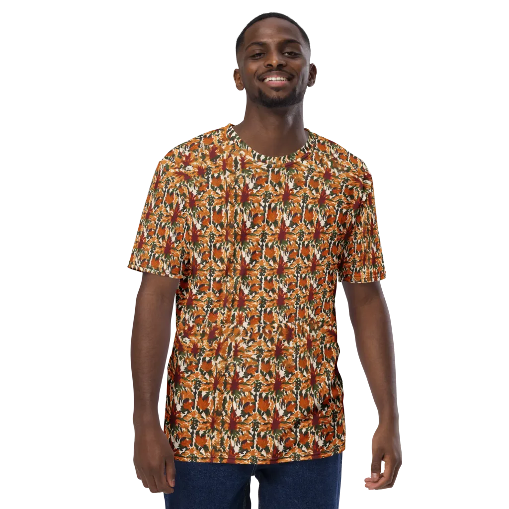 Rust Bloom on Men's Crew Neck T-Shirt — Front