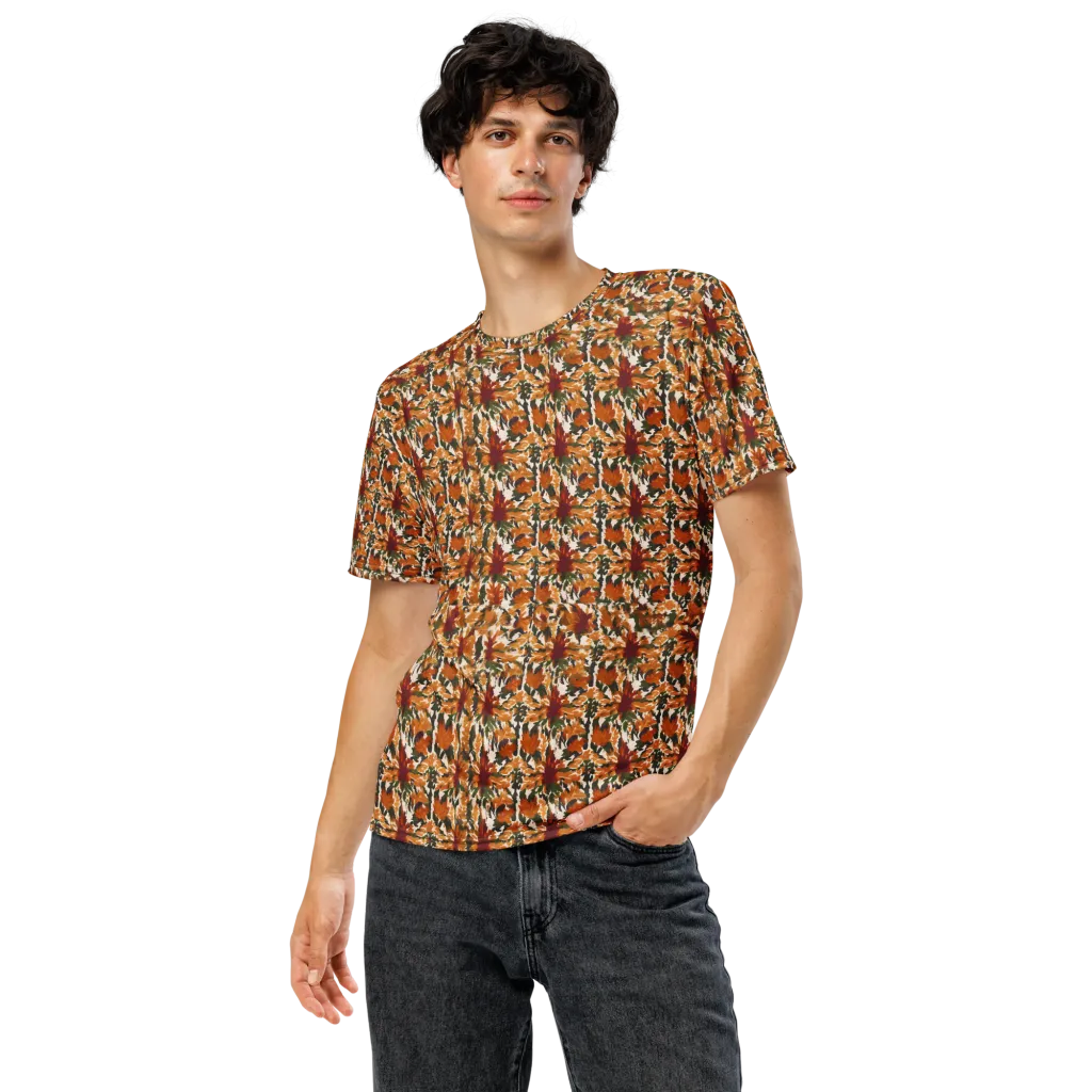 Rust Bloom on Men's Crew Neck T-Shirt — Front