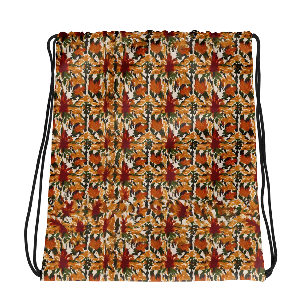 Rust Bloom on Drawstring Bag — Photo