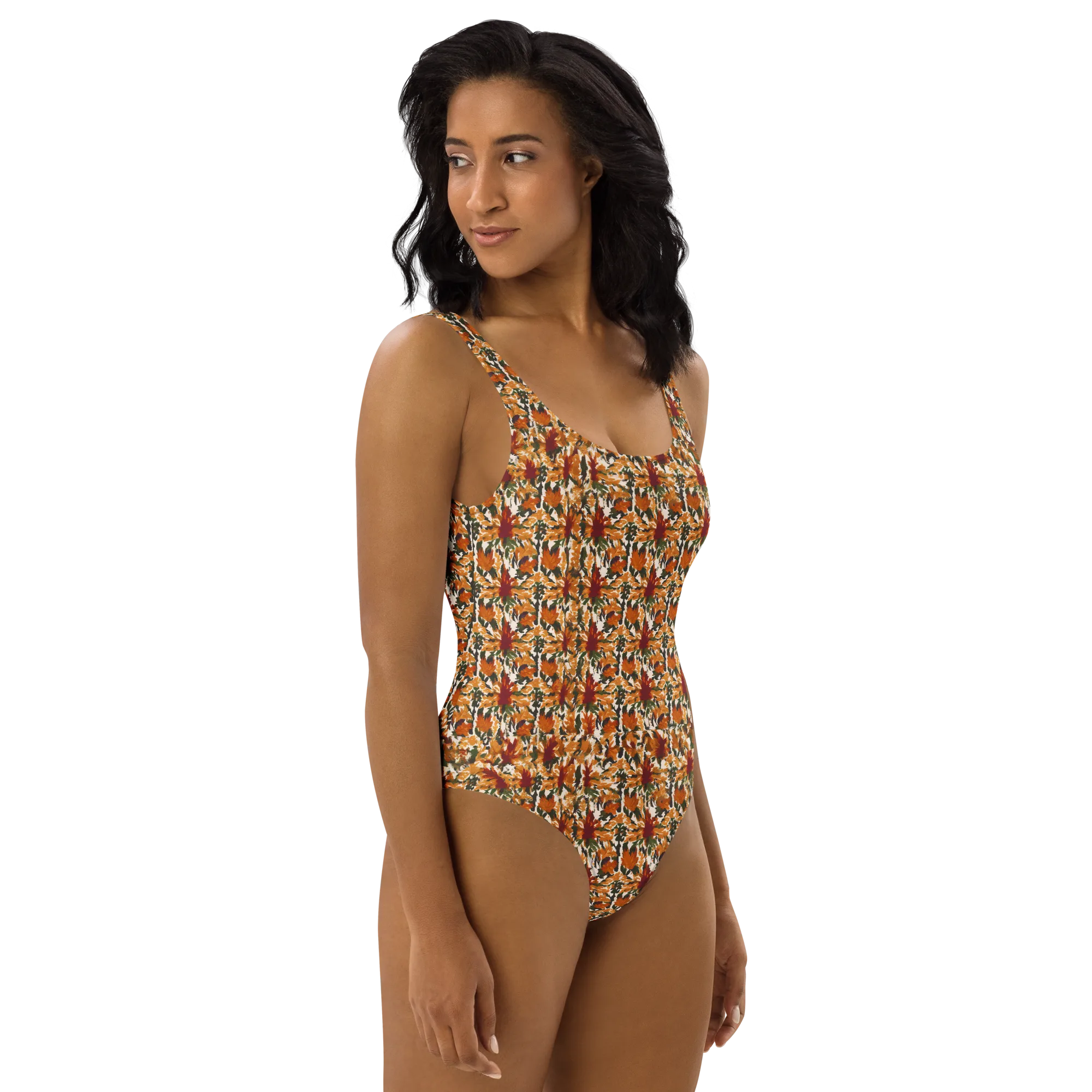 Rust Bloom on One-Piece Swimsuit — Right