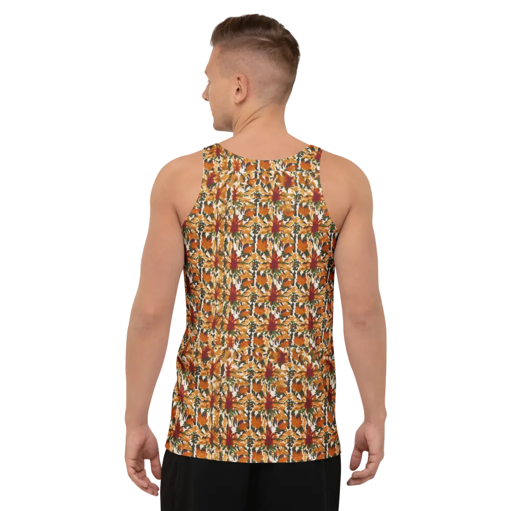 Rust Bloom on Men's Tank Top — Back