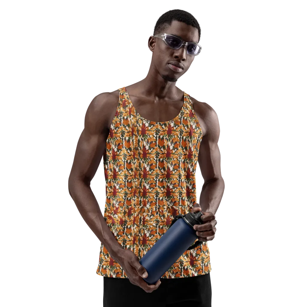 Rust Bloom on Men's Tank Top — Front
