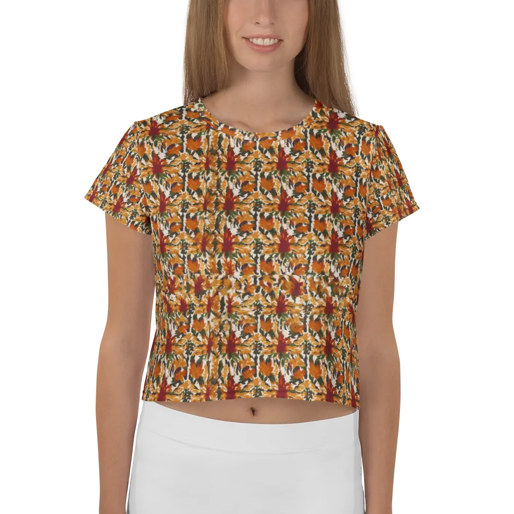Rust Bloom on Crop Tee — Front