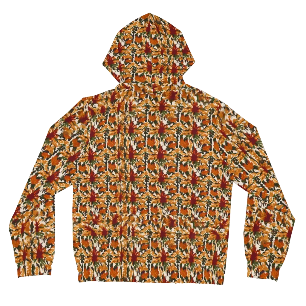 Rust Bloom on Women's Full-Zip Hoodie — Back