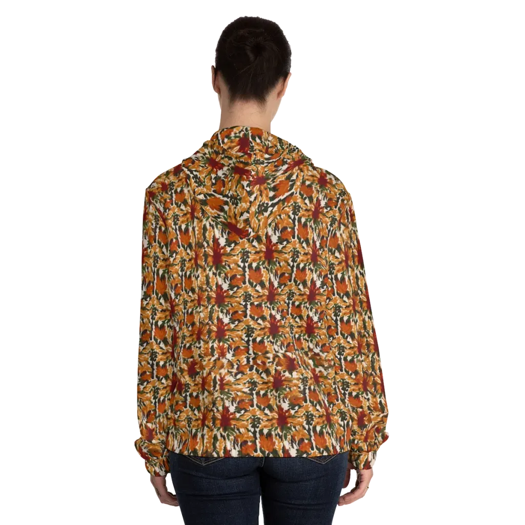 Rust Bloom on Women's Full-Zip Hoodie — Back On Person