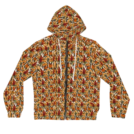 Rust Bloom on a Women's Full-Zip Hoodie