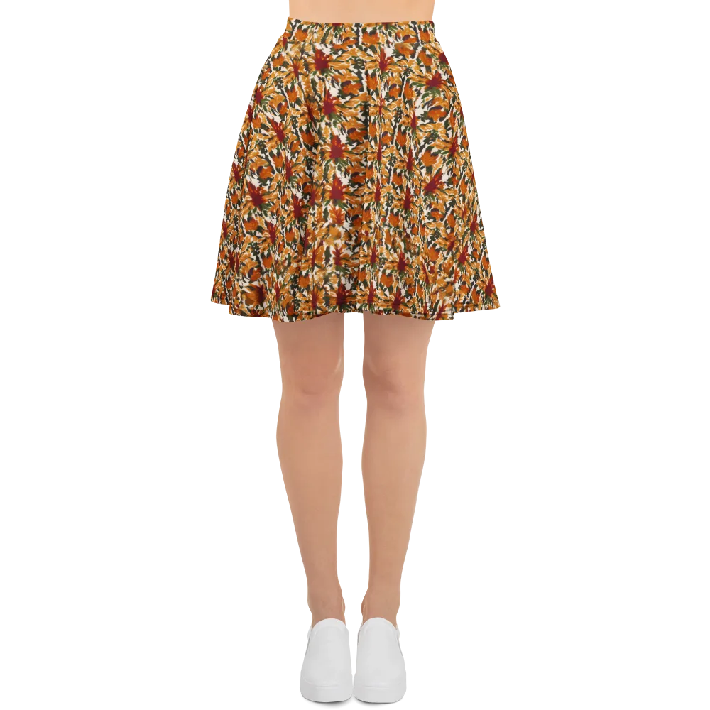 Rust Bloom on Skater Skirt — Front