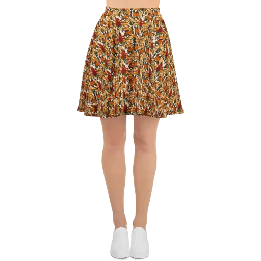 Rust Bloom on a Skater Skirt