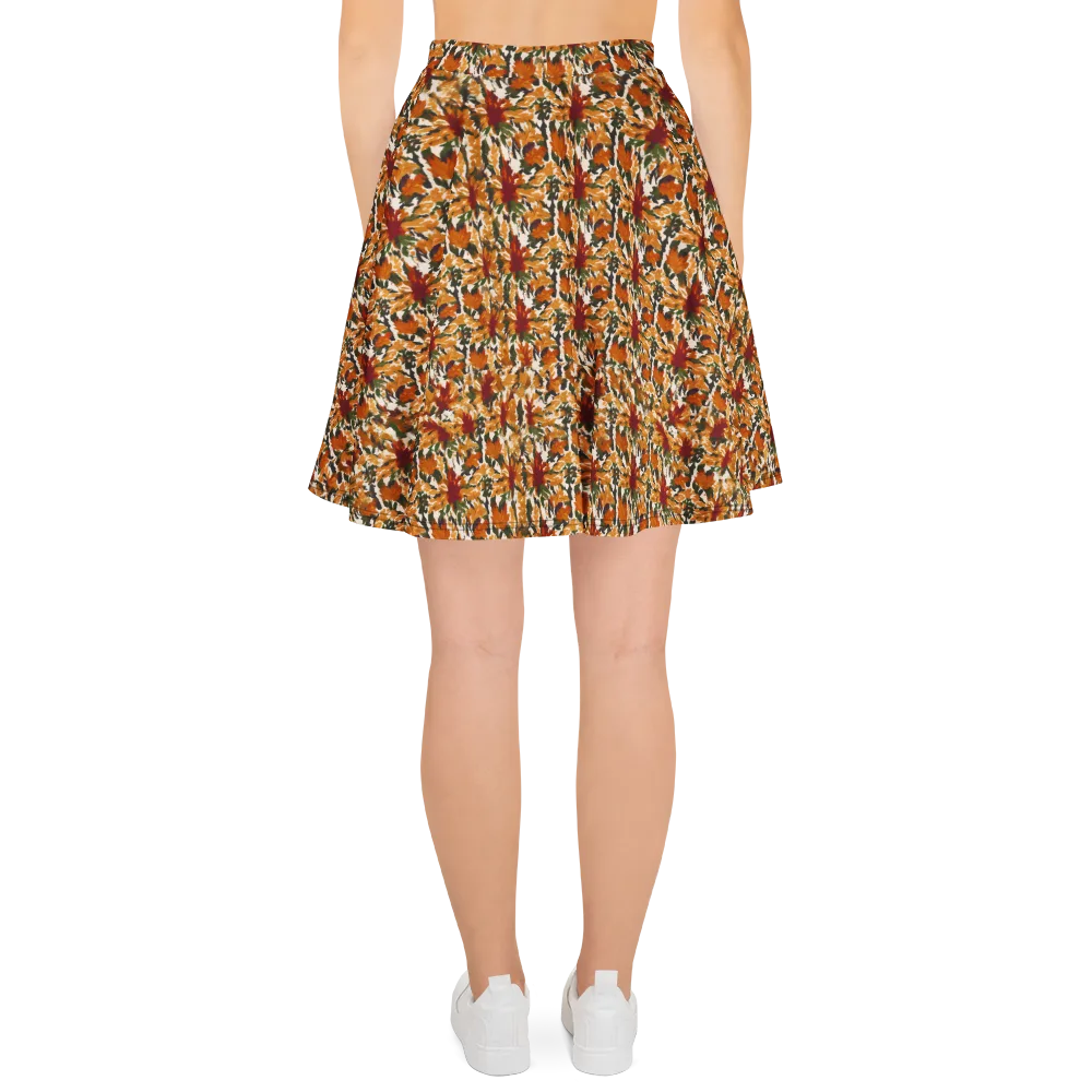 Rust Bloom on Skater Skirt — Back