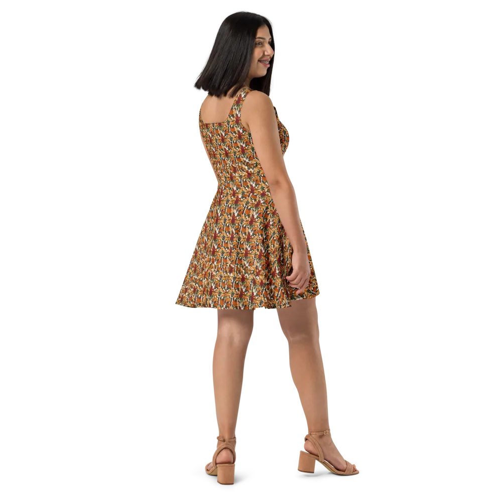 Rust Bloom on Skater Dress — Right