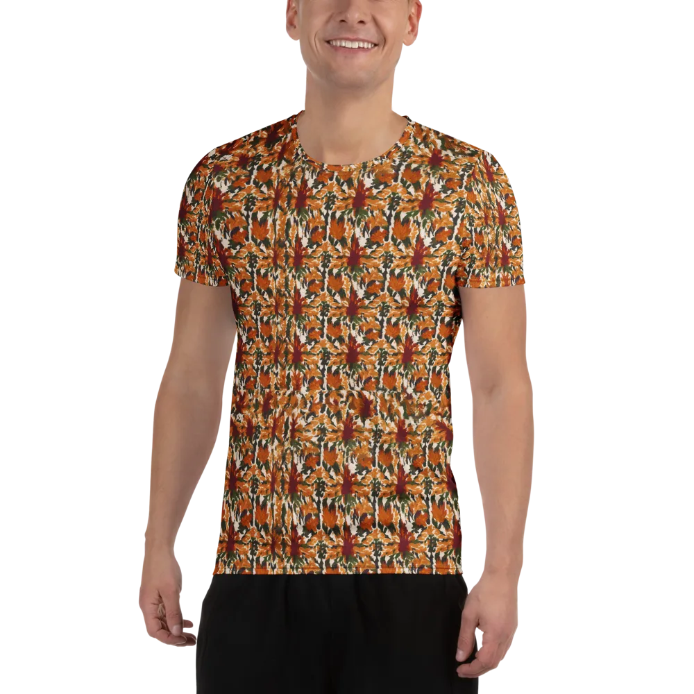 Rust Bloom on Men's Athletic T-Shirt — Front
