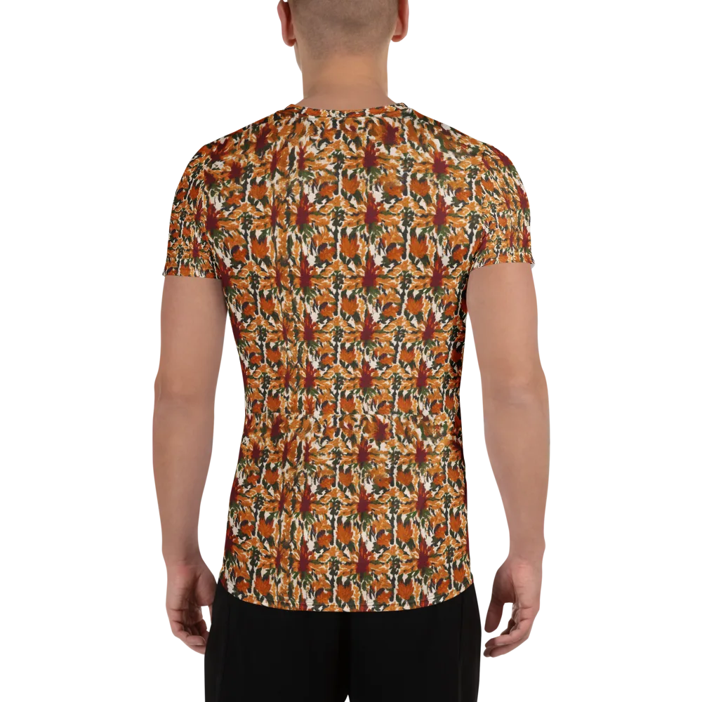 Rust Bloom on Men's Athletic T-Shirt — Back