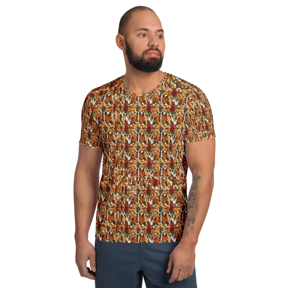 Rust Bloom on Men's Athletic T-Shirt — Front