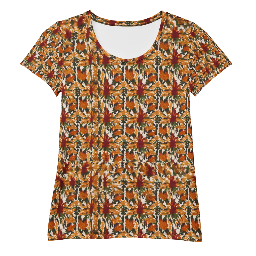 Rust Bloom on Women's Athletic T-Shirt — Front