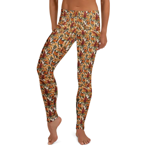 Rust Bloom on a Leggings