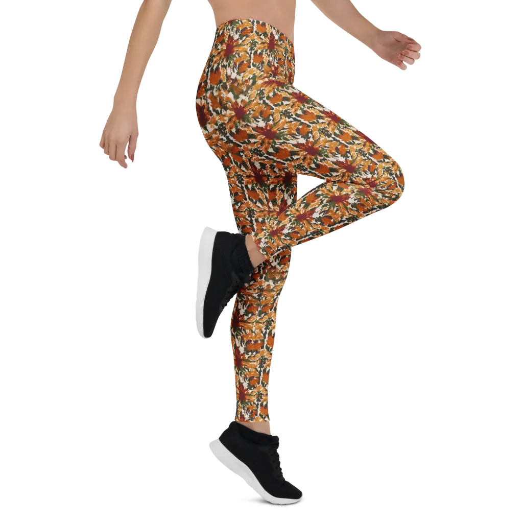 Rust Bloom on Leggings — Right