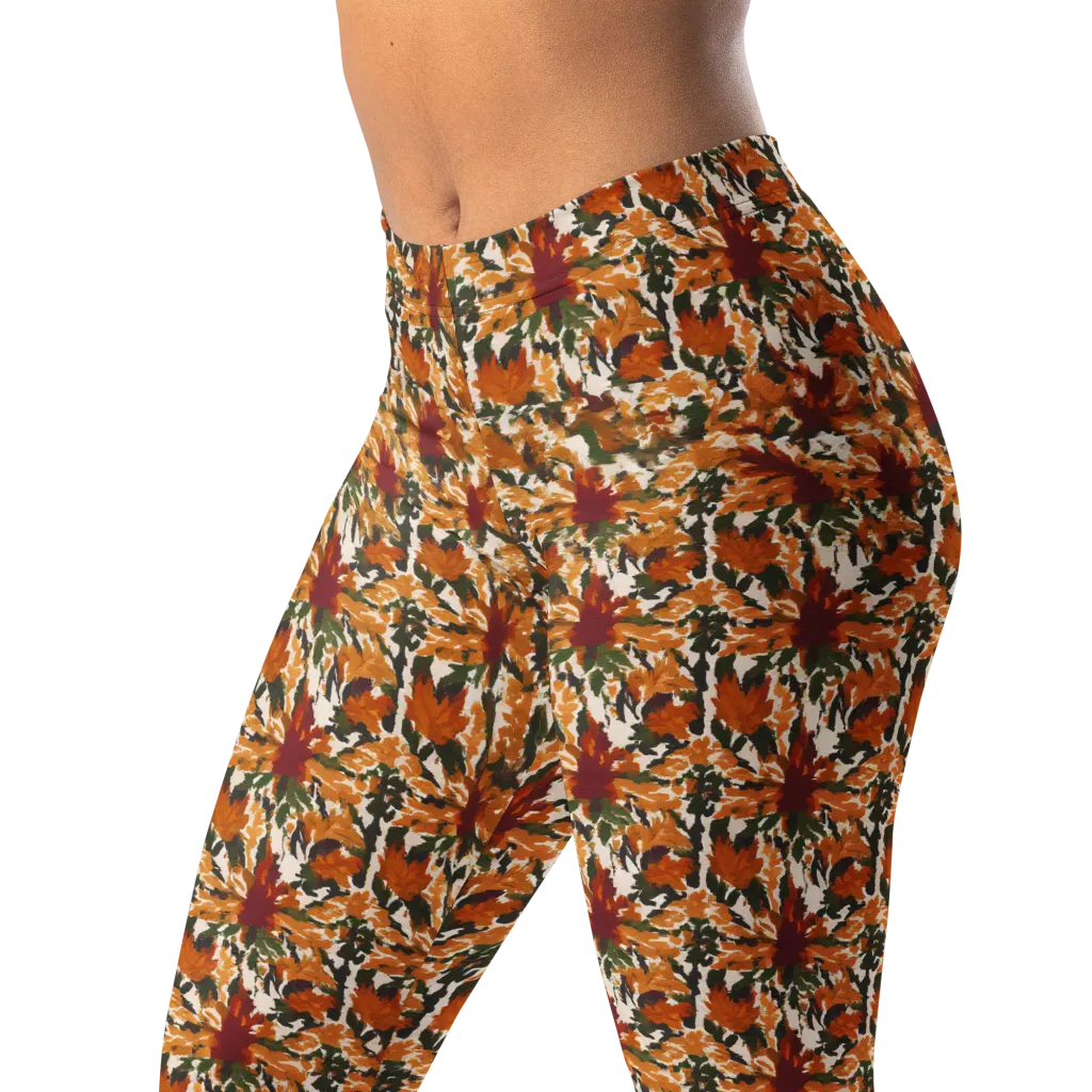 Rust Bloom on Leggings — Left Front