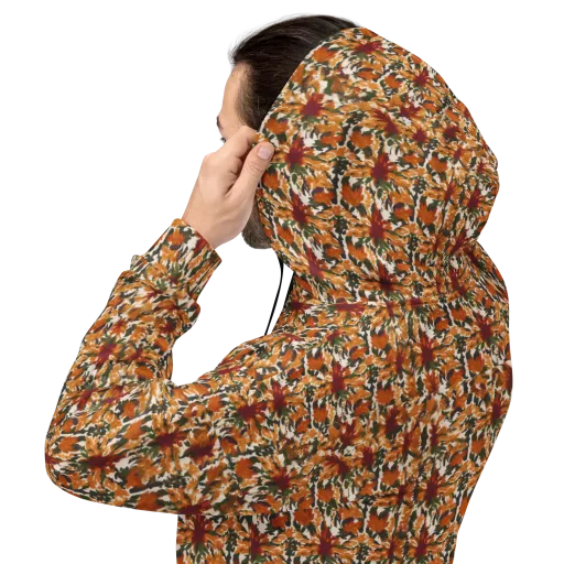 Rust Bloom on a Hoodie