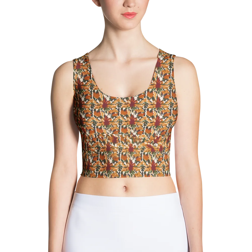 Rust Bloom on Crop Top — Front