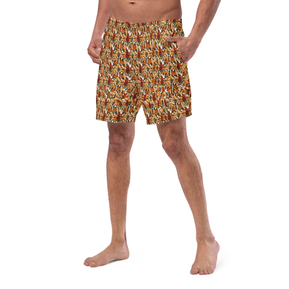 Rust Bloom on Swim Trunks — Left Front