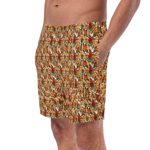 Rust Bloom on a Swim Trunks