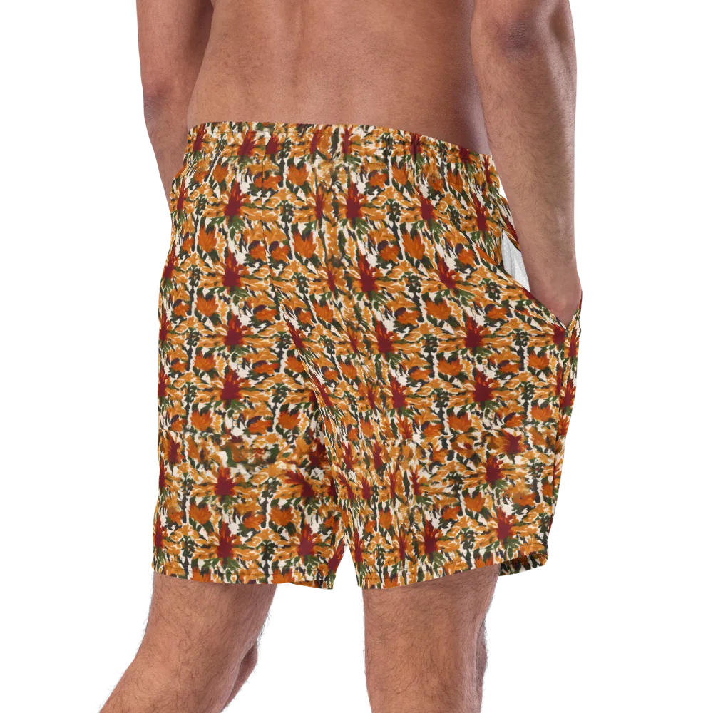 Rust Bloom on Swim Trunks — Right Back