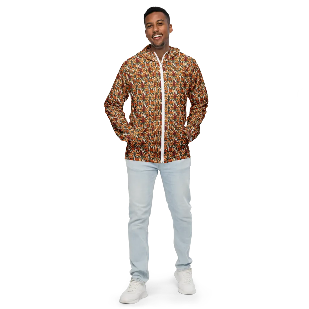Rust Bloom on Men's Windbreaker — Front