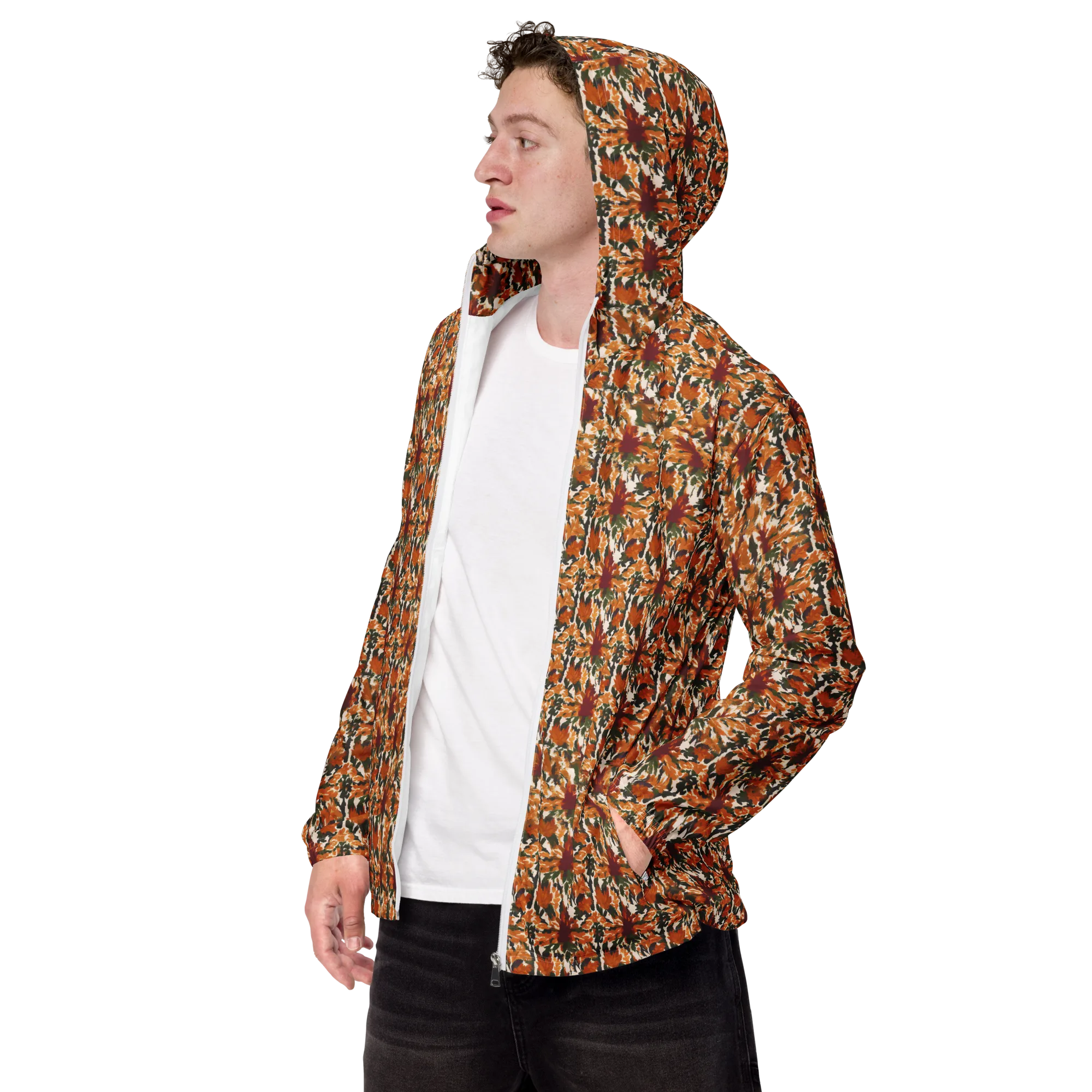 Rust Bloom on Men's Windbreaker — Left Front