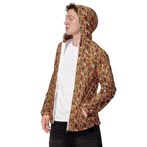 Rust Bloom on a Men's Windbreaker