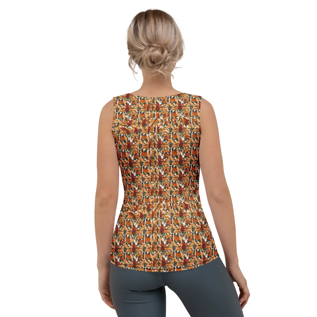 Rust Bloom on Women's Tank Top — Back