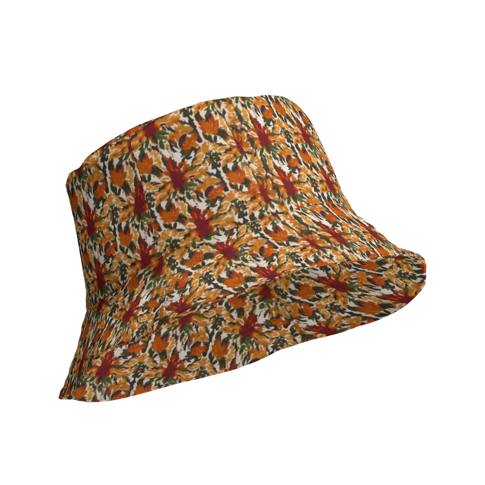 Rust Bloom on Reversible Bucket Hat — Product details Outside
