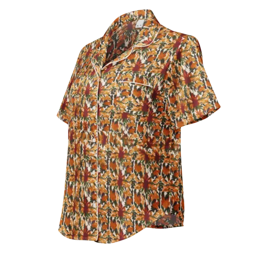Rust Bloom on a Women's Short Sleeve Pajama Top