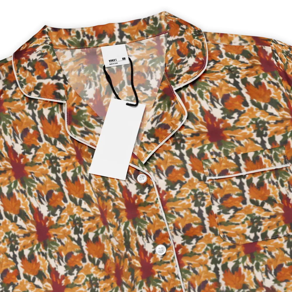 Rust Bloom on Women's Short Sleeve Pajama Top — Product details
