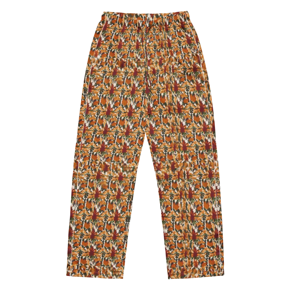 Rust Bloom on Women's Pajama Pants — Front