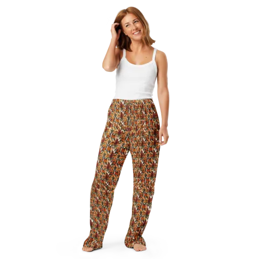 Rust Bloom on a Women's Pajama Pants